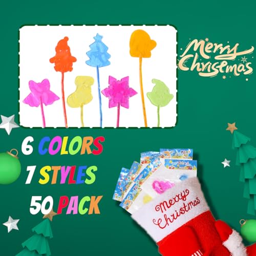 50PCS Christmas Sticky Hands Toys Kids Party Favors Stretchy & Squishy Stocking Stuffers