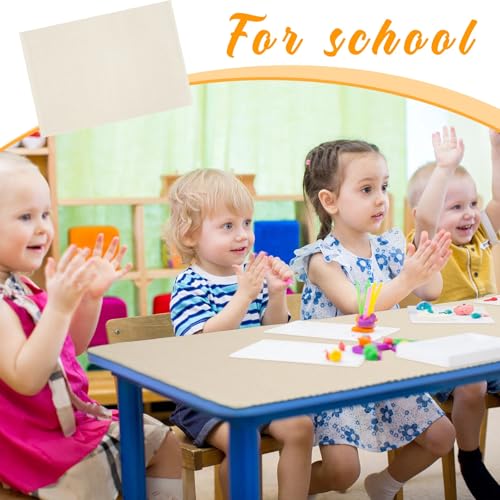 6-Piece Montessori Cotton Working Mats for Classroom and Playroom - Beige