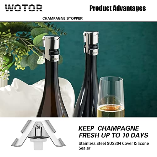 Stainless Steel Champagne Bottle Stoppers - Reusable Savers (2 Pack)