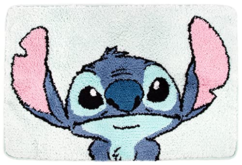Stitch Floral Fun Tufted Bath Rug - Soft Non-Slip Kids Bathroom Mat 20x30