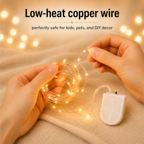 Battery Operated Fairy Lights - 6 Pack, 7ft 20LED Warm White String Lights