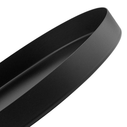 SENJEOK 2PCS 12 Inch Black Metal Round Trays, Stainless Steel Decorative Serving Tray, Round Candle Tray Holder for Jewelry, Accessories, Coffee Table