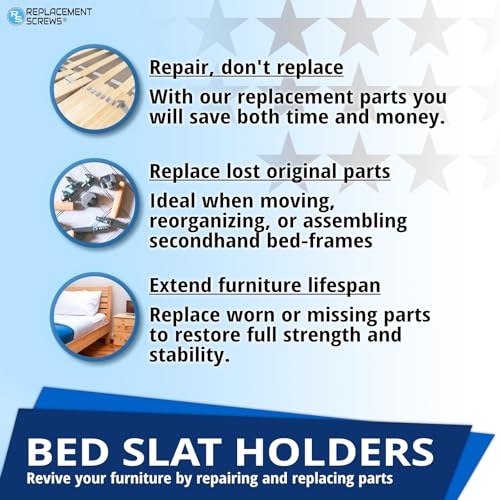 Bed Slat Holder Replacement Screws and Nylon Dowels, 8-Piece Set