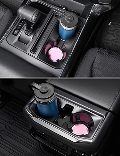 Pink Car Cup Holder Coasters with Rhinestones - 1 Pack, Anti-Slip Silicone, 2.75 inch