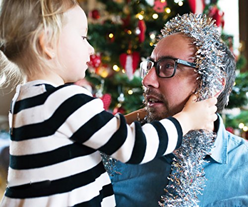 33ft Silver Metallic Tinsel Garland for Christmas Tree & Holiday Decor