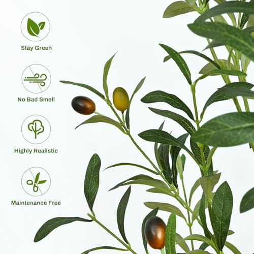 6FT Artificial Olive Tree with Cotton Basket for Home Decor