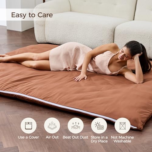Folding Japanese Floor Mattress, Twin Memory Foam Futon Bed with Cover