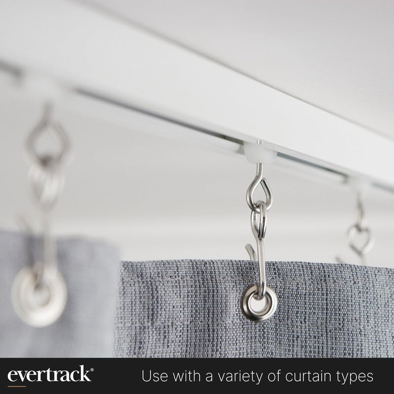 Dual Wheel Curtain Track Roller Carriers with Stainless Steel Hooks - 15 Pack