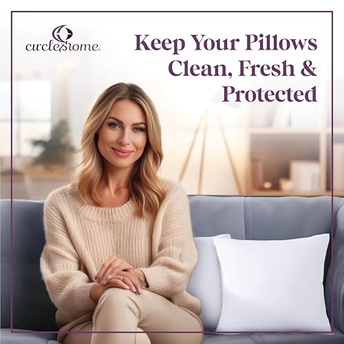 100% Cotton European Pillow Protectors - 26x26 Square Case - 4 Pack