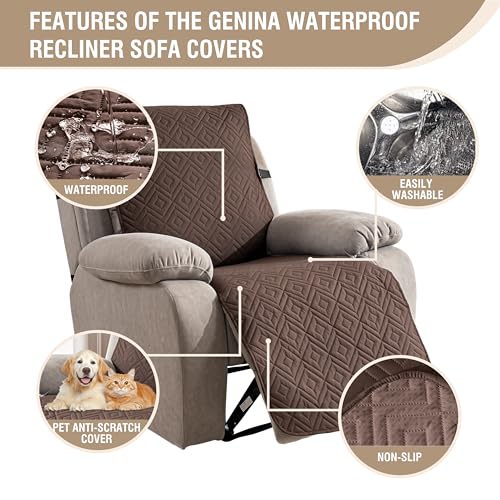Waterproof Recliner Chair Cover - Non-Slip & Washable, 23.6"