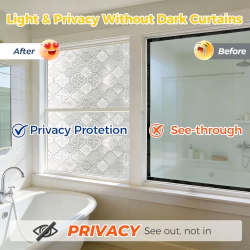 Decorative Window Privacy Film - Anti-Glare, UV Blocking, Easy Install