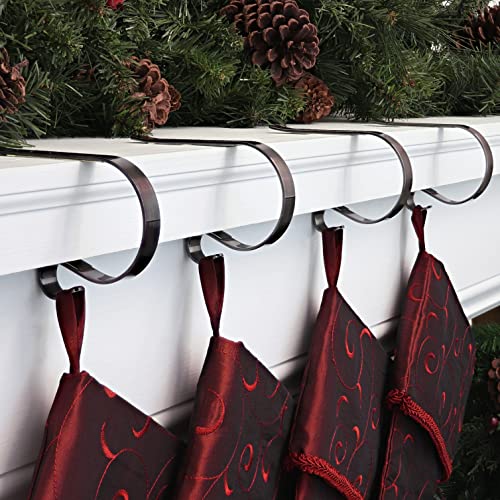 Safe Christmas Stocking Hangers for Mantel - Adjustable Clips 4 Pack