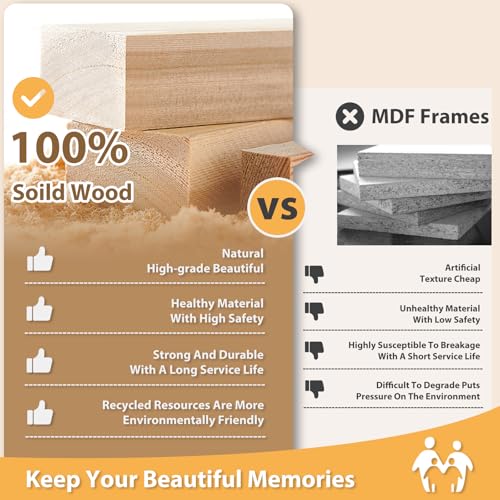 8x10 Solid Wood Picture Frames Set of 4 - White Photo Frame with Mats
