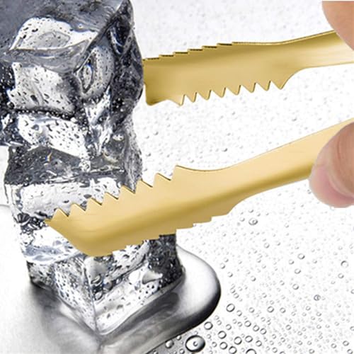 REJZZDKOE Gold Stainless Steel Ice Scoop & Tongs Set for Bar & Buffet