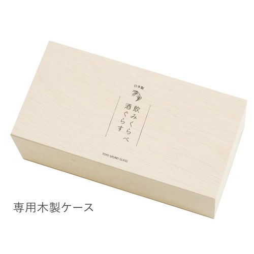 Toyo Sasaki Glass Cold Sake Glass, Drinking and Drinking Set, Made in Japan, Dishwasher Safe, Sake Glass, Gift, Present, Gift, Respect for the Aged Day, Father's Day, Mother's Day, Birthday, Wooden