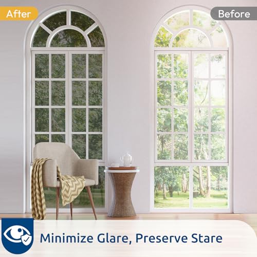 One-Way Window Privacy Film - Heat Control Tint, 17.5" x 78.7" (Black Silver)