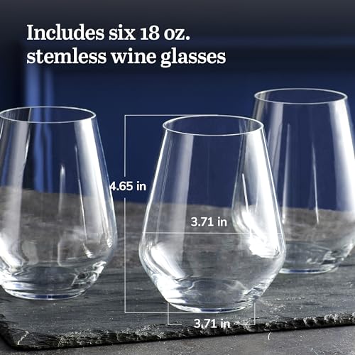 Libbey Signature Greenwich Stemless Wine Gift Set of 4, 18 ounce