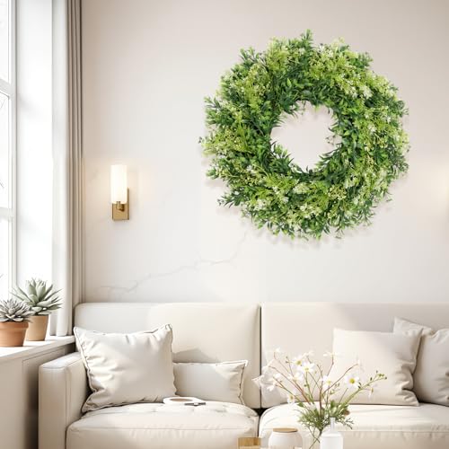 28-Inch Artificial Eucalyptus Wreath for Front Door, Farmhouse Decor