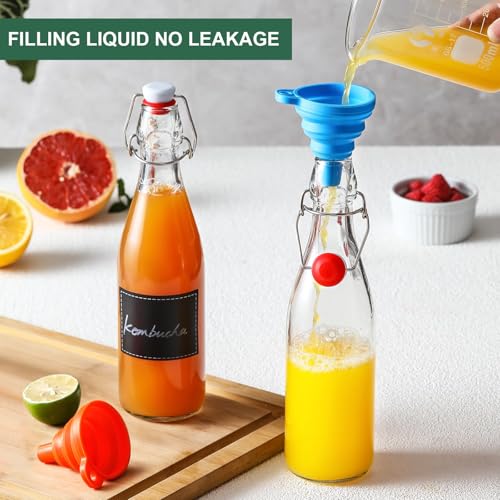 8-Set 16 oz Swing Top Glass Bottles with Airtight Lids for Fermentation