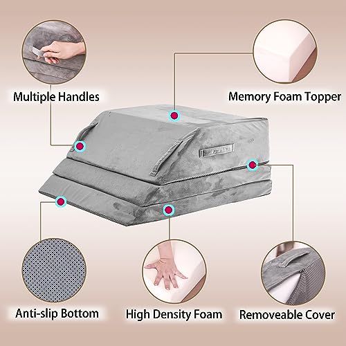 Adjustable Memory Foam Leg Elevation Pillow for Pain Relief
