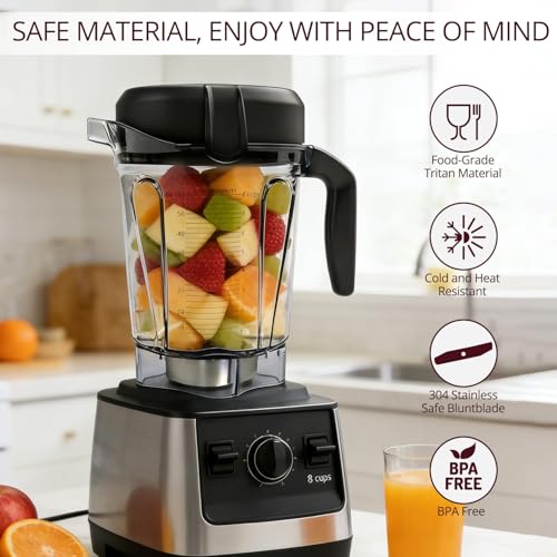 64oz Low-Profile Blender Pitcher Container, BPA-Free Replacement Jar