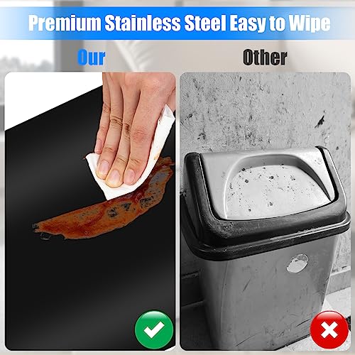 Stainless Steel Slim Bathroom Trash Can 1.8 Gallon with Pop-Up Lid