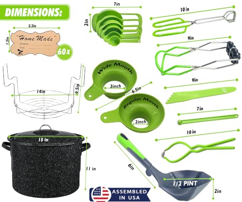 Supa Ant 10-Piece Advanced Canning Kit with 24 Qt Stainless Steel Water Bath Pot & Accessories