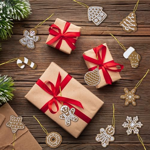 Kockuu 24pcs Christmas Gingerbread Ornaments Mix Classic Gingingerbread Ornament Set