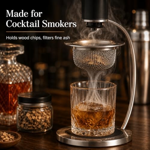 Zerodeko 10PCS Stainless Steel Cocktail Smoker Screen Filters - Reusable Mesh Strainers for Whiskey & Bar Drinks