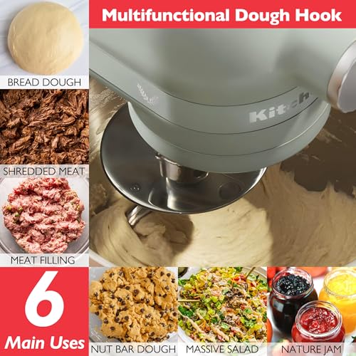 Stainless Steel Dough Hook Attachment for 4.5 and 5 Quart Tilt-Head Mixers