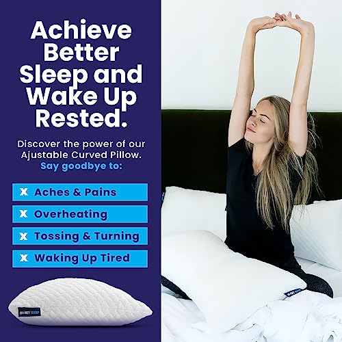 Sidney Sleep Adjustable Curved Memory Foam Pillow for Neck Support - Queen