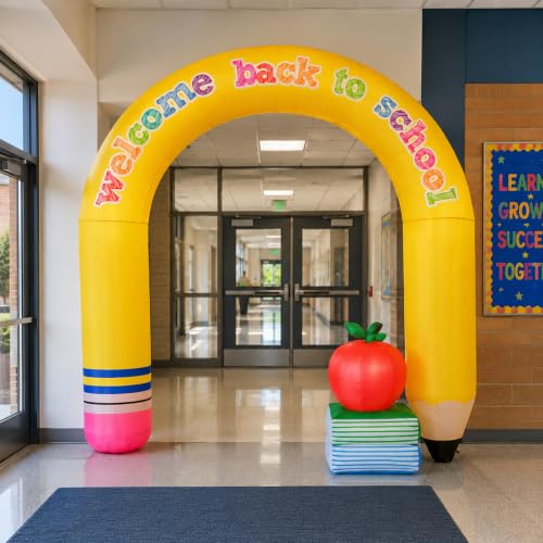 Welcome Back to School Inflatable Pencil Arch - 9Ft Outdoor Decorations with LED Lights - Welcome Back to School Yard Decor - Variation of THIS listing