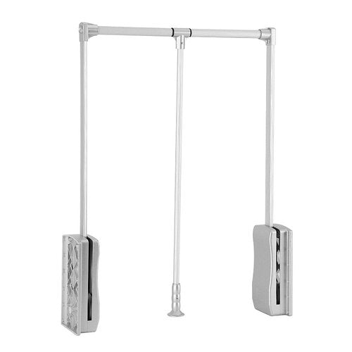 Pull Down Closet Rod, Adjustable Wardrobe Organizer Clothing Rail For Hanging Clothes Heavy Duty Clothes Rod Hanger Soft Return Space Saving for Closet Wardrobe, Adjusted from