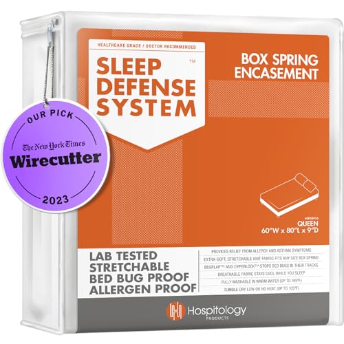 Hospitology Queen Box Spring Encasement - Zippered Bed Bug Cover