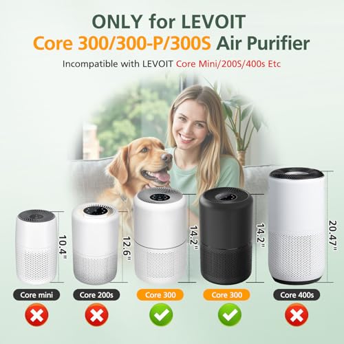 isinlive Core 300 Replacement Filter 3-in-1 Activated Carbon 2 Pack