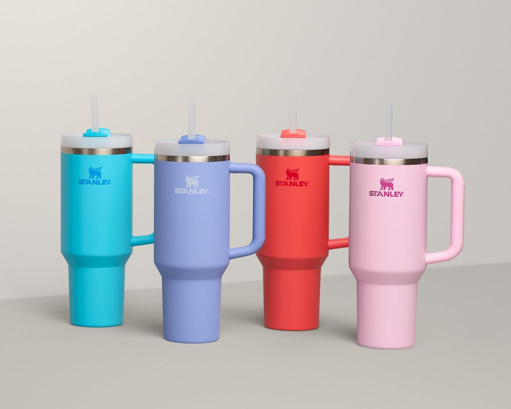 Stanley Quencher H2.0 Tumbler - 40 oz Insulated Stainless Steel Cup with Handle & Straw | BPA-Free Hot Coral