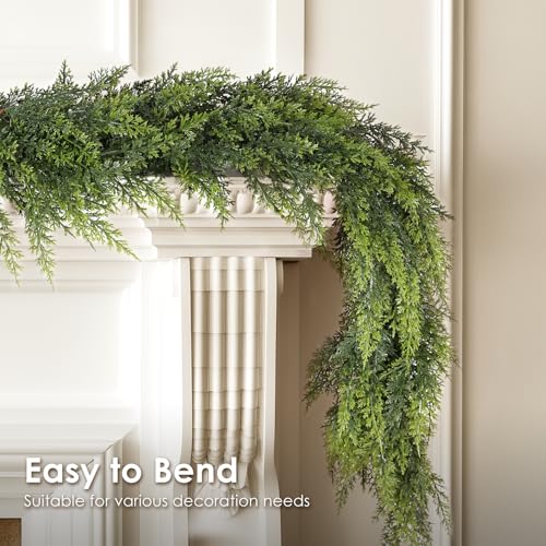 WBHome Juniper Garland 6 ft - Real-Touch Christmas Holiday Decor, Indoor/Outdoor