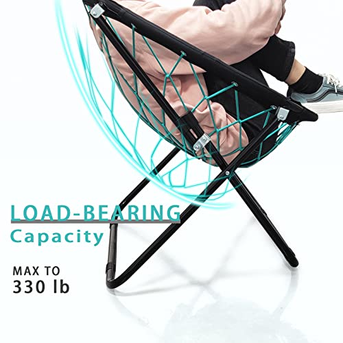 Folding Bungee Dish Chair - Portable Saucer Chair for Bedroom and Gaming