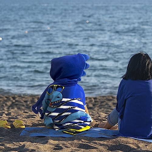 Growell Kids Hooded Beach Towel Poncho - Quick Dry Swim Cover-Up (30x30)