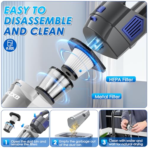 Gxzsk Cordless Handheld Vacuum Cleaner 15000PA Portable Car Vacuum