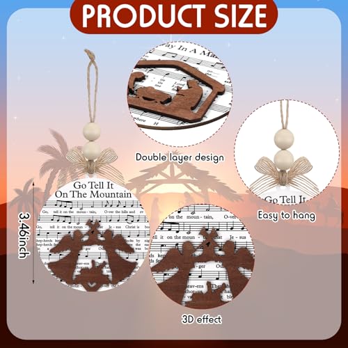 Nativity Scene Ornaments 32-Pack Wooden Music 3D Decor – HunnmingRe