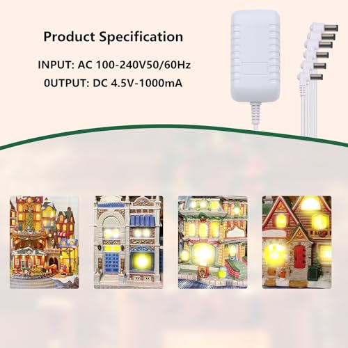 4.5V 6-Output Power Adapter for Lemax Lighted Village & Spooky Town Accessories