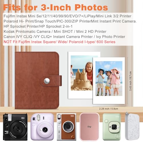 Mini Photo Album for 2x3 Inch Films, 52-Pocket Portable Photocard Holder