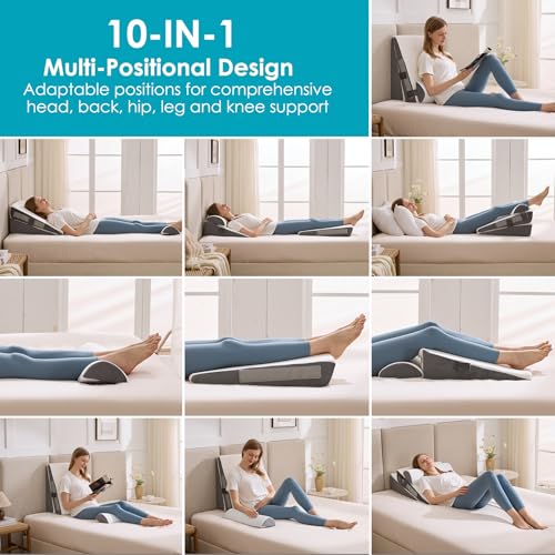 Adjustable Wedge Pillow Set for Surgery Recovery & Acid Reflux Relief