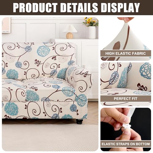 Stretch Floral Sofa Cover - 2-Piece Armchair Slipcover Set