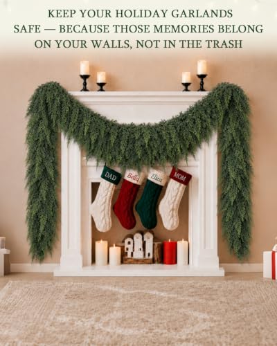 Glasaort 18Ft Christmas Cedar Garland, Faux Pine for Mantle & Staircase