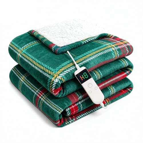 Heated Throw Blanket, Soft Flannel 50"x60" with 10 Heating Levels
