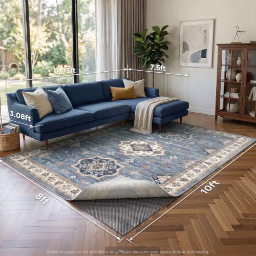 8x10 Ft Non-Slip Rug Pad for Hardwood and Tile Floors, Anti-Skid Carpet Mat