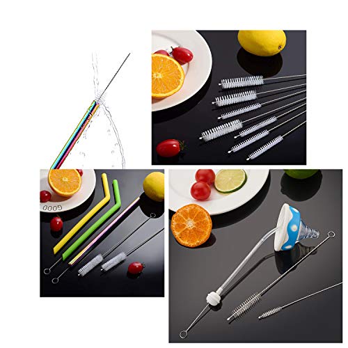10-Piece Nylon Straw & Tube Cleaning Brush Set - Multi-Size Pipe Cleaner