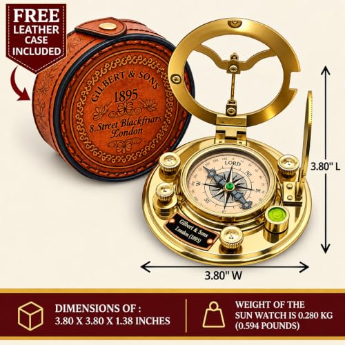Trust in The Lord Compass with Leather Box - Proverbs 3:5-6 Religious Gift
